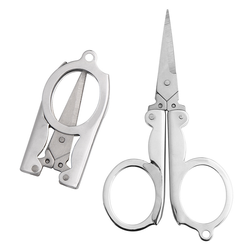 in stock wholesale stainless steel folding scissors travel scissors convenient hanging fishing scissors household mini thread small scissors