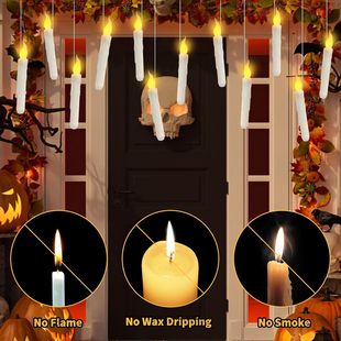 Cross-border Halloween 12 LED floating candles with candle sticks and remote control flameless candle flickering candle lights