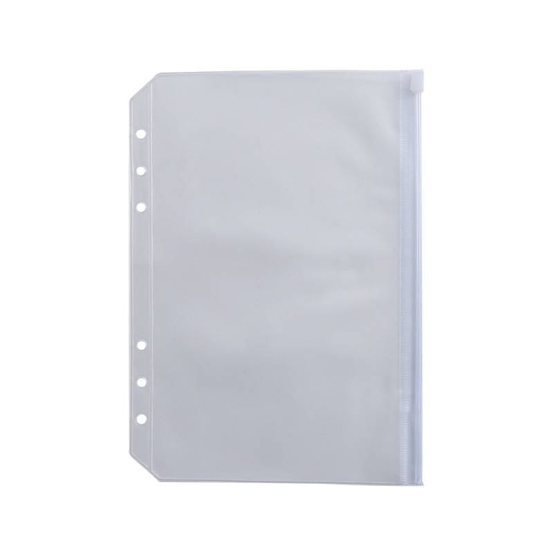 A5A6A7B5 bill storage bag standard loose-leaf 6 hole zipper bag cash PVC loose-leaf book transparent storage bag