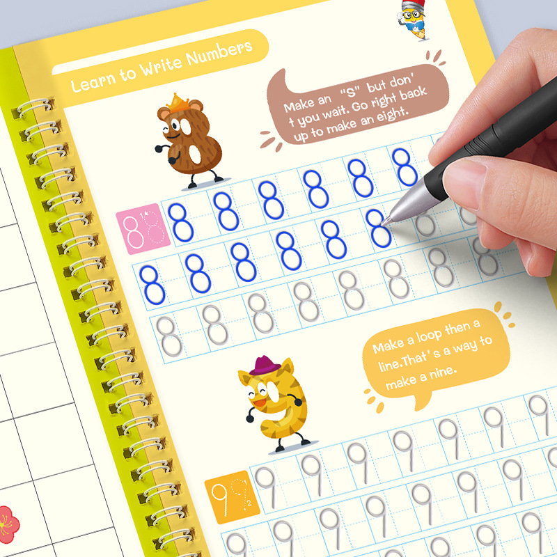 New cross-border special English version children's groove copybook pen control training exercise book Full English Magic practice copybook