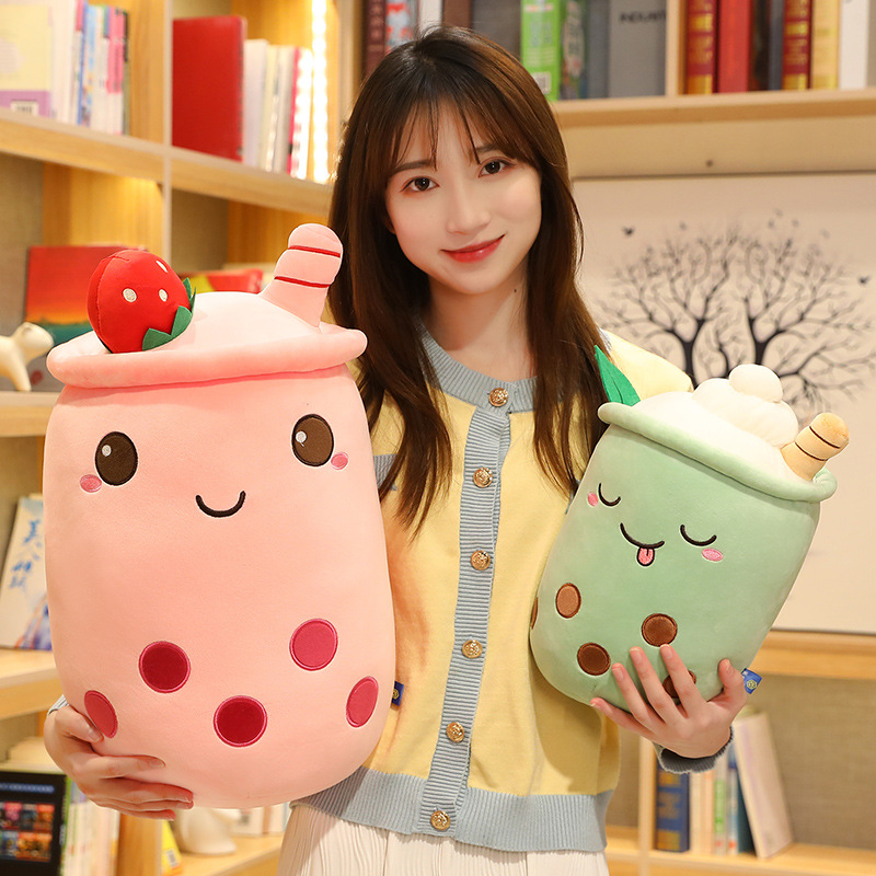 Internet celebrity super soft milk tea cup pillow girls bed sleeping pillow bedside sofa cushion bay window cute cushion waist pillow