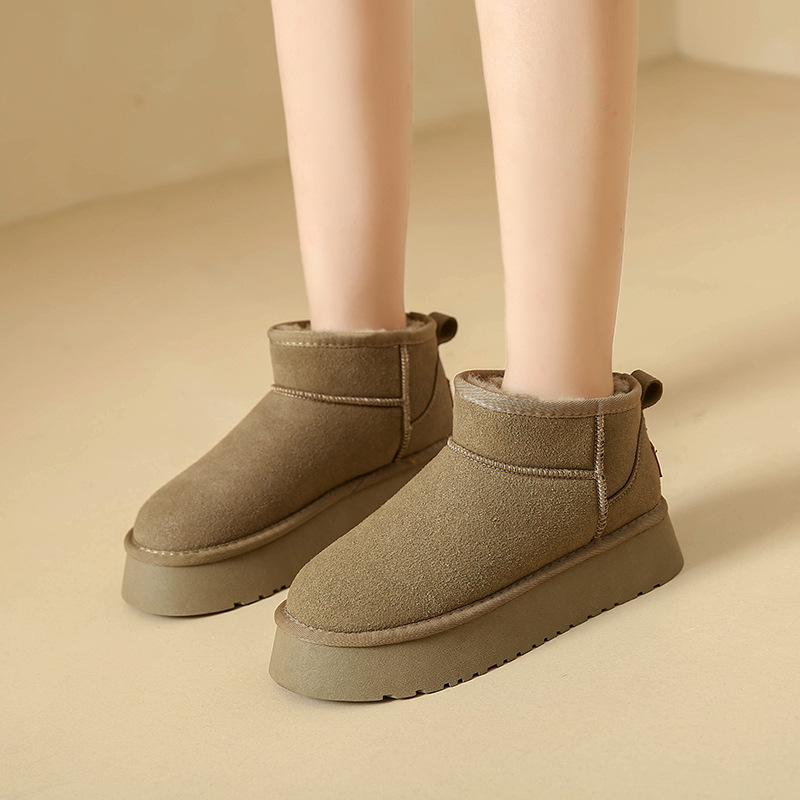 Snow Boots women's platform thick-soled outer wear 2023 Winter new fur integrated waterproof non-slip warm cotton shoes_voghion.com