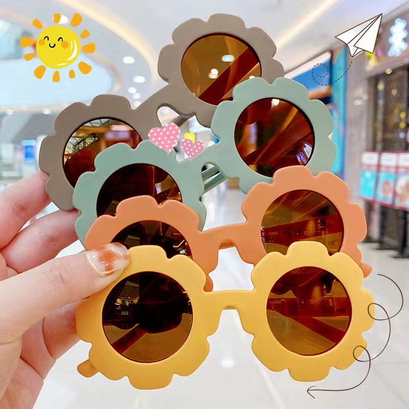 Children's Sunglasses Travel Sun Protection UV Protection Sunglasses Cute Sun Flower Baby Decorative Glasses