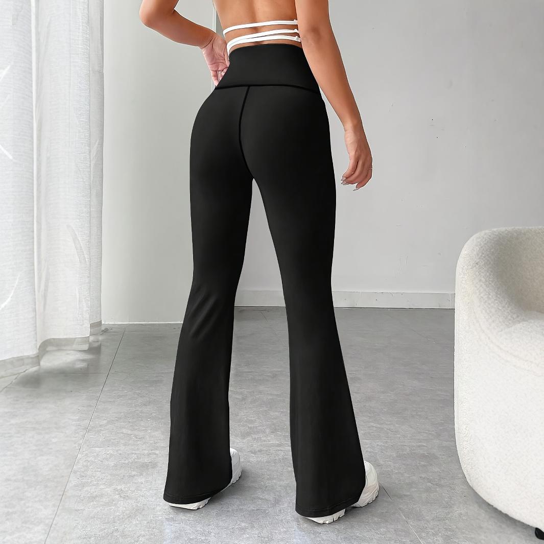 Cross-border European and American plus size Women's Casual Pants High Waist Hip-lifting Slimming Yoga Micro-flared Pants Dipped Wide-leg Flared Pants