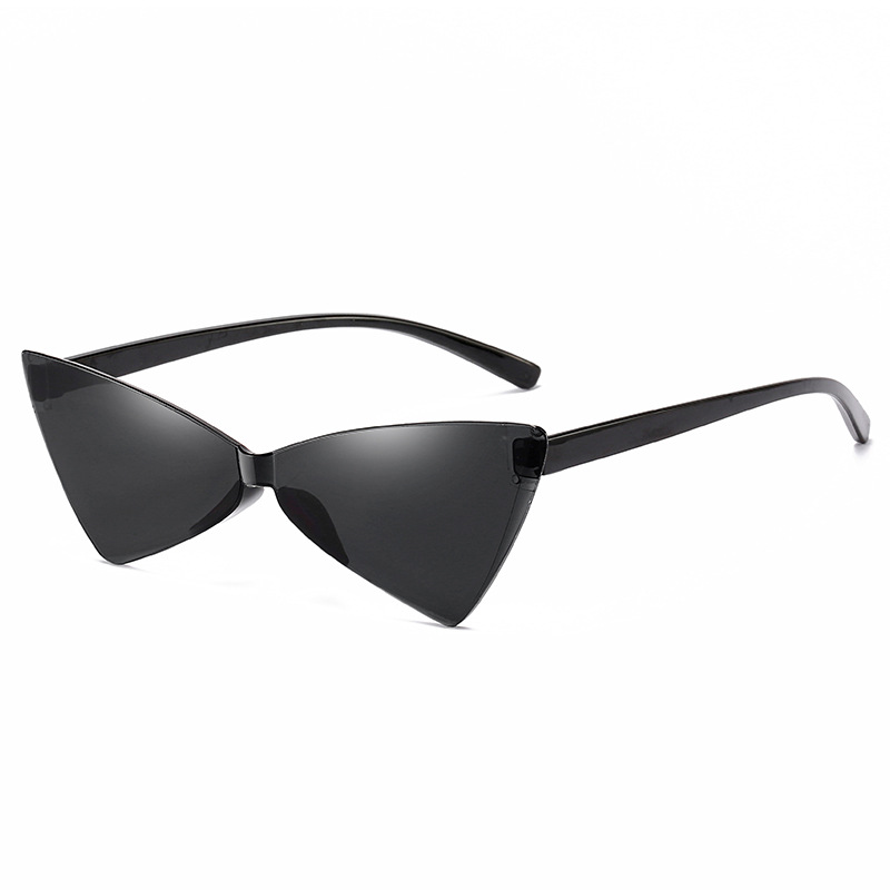 007 New Triangle Cat's Eye Sunglasses All-in-One Mirror Bow-shaped Internet Celebrity Women's Candy Color Street Photographic Glasses
