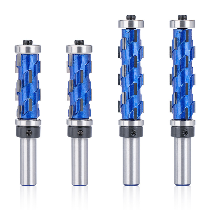Cross-border new 12mm shank flush finishing end mill spiral double bearing woodworking milling cutter wholesale