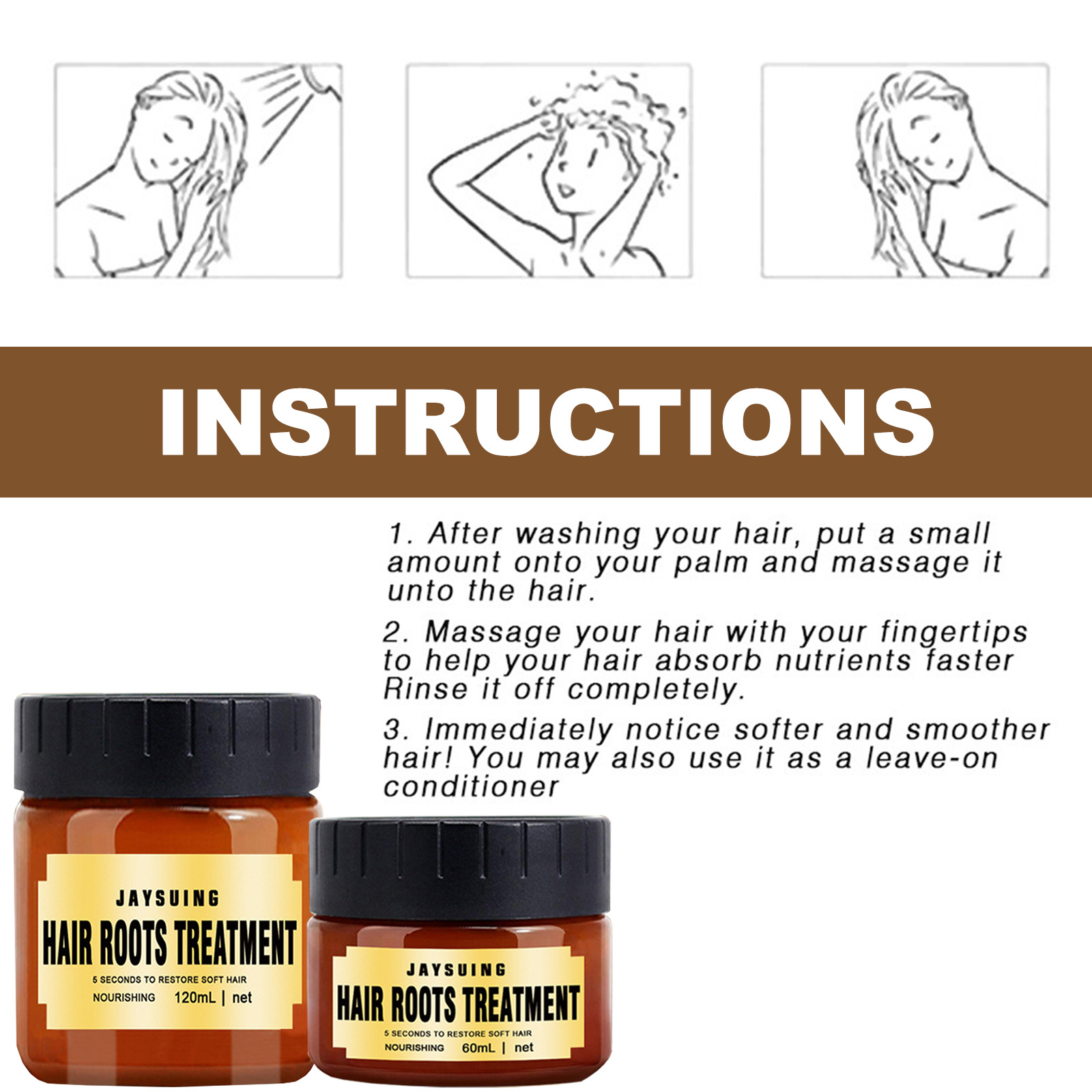 Jaysuing Multi-Effect hair conditioner nutrition soft non-steamed baked repair frizz hot dyeing hydrating hair conditioner