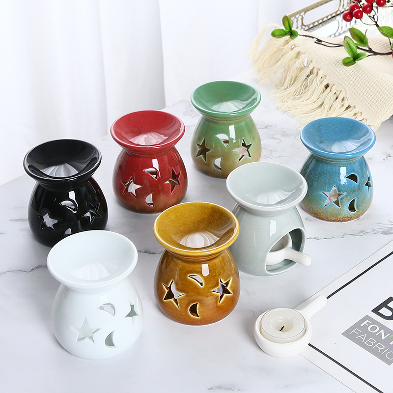 Cross-border kiln change Star Moon small incense burner wholesale factory direct smoking stove candle oil stove Japanese-style aromatherapy stove ornaments