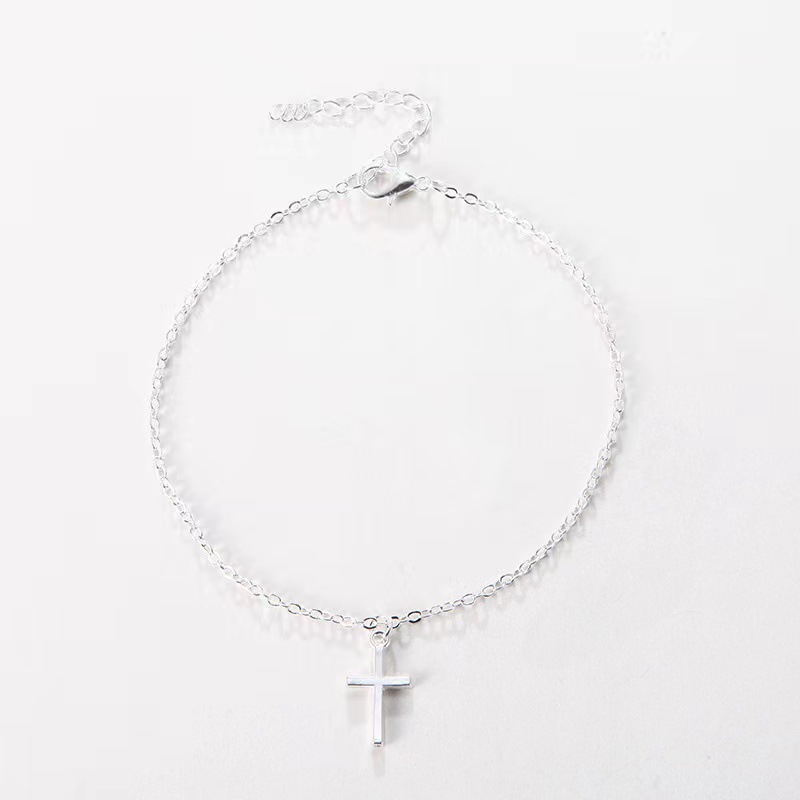 Europe and the United States foreign trade hot foot decoration summer personality versatile popular anklet women's simple cross anklet fashion