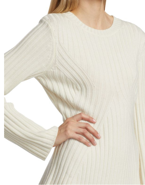 2023 autumn and winter new long-sleeved knitted dress European and American solid color casual sweater dress cross-border Women's sweater dress