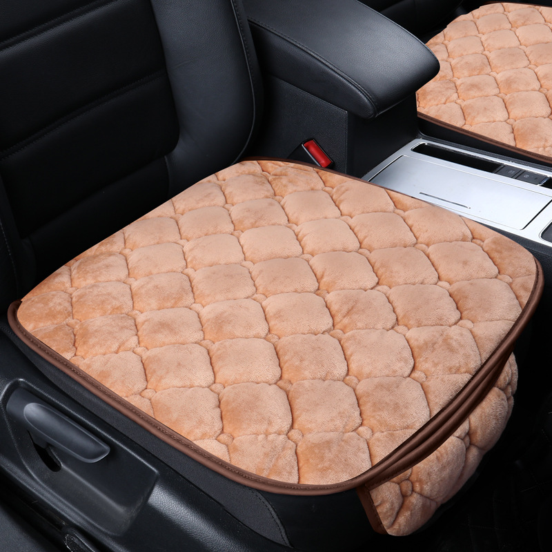 Car seat cushion winter plush three-piece single-piece warm Main driving rear half bag seat cushion office seat cover