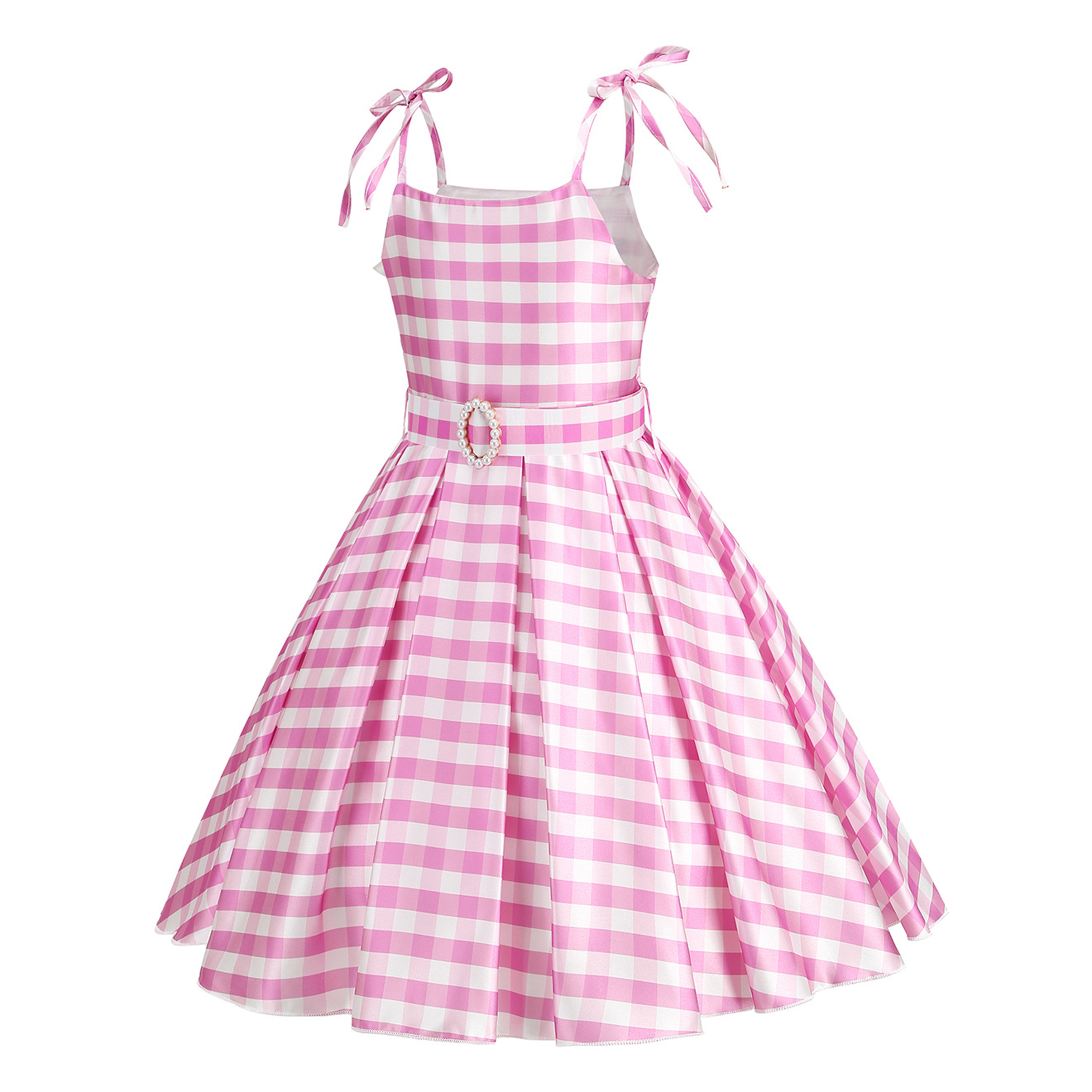 Barbie movie same style Real person cosplay European and American Barbie pink sling dress girls' party skirt