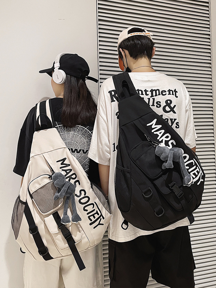 Crossbody Bag Men's Autumn and Winter Shoulder Bag 2023 All-match Sports Large Capacity Backpack Female Student Fashion Brand Japanese-style Chest Bag