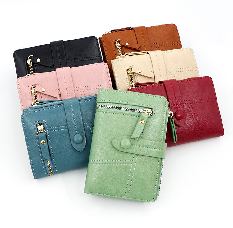 Portefeuille court pour femme de style japonais, petit portefeuille parfumé en cuir PU, porte-monnaie à fermeture éclair, 20 % de réduction sur le prix de gros_voghion.com