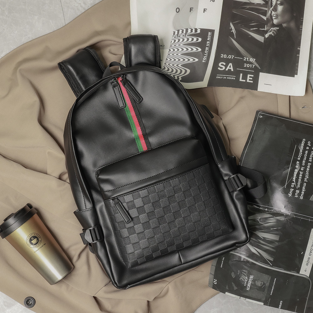 Spot wholesale New Korean men's backpack fashion style leather schoolbag men's bag factory direct sales