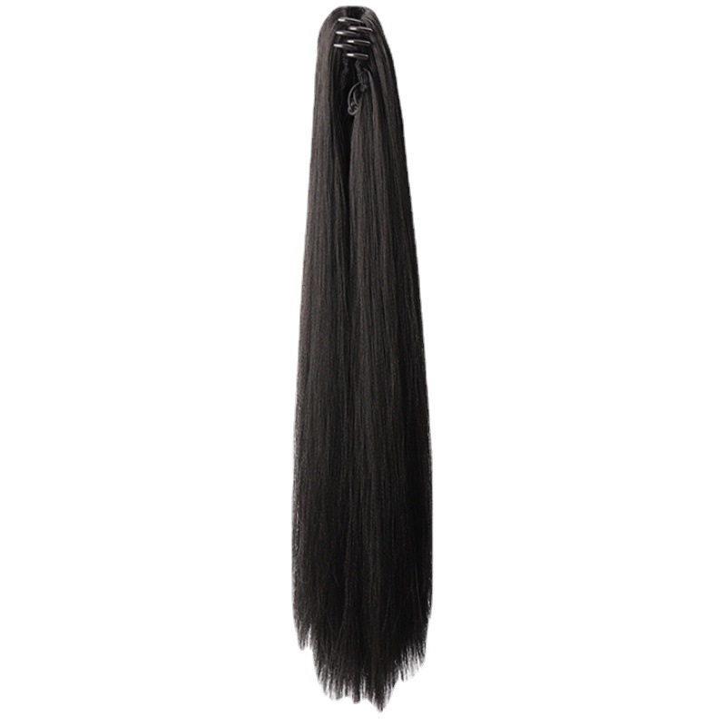 Wig Grab Clip Ponytail Women's Long Hair Cyber Celebrity Long Straight Hair Natural Fluffy High Ponytail Strap Artificial Hair Cyber Celebrity Braid