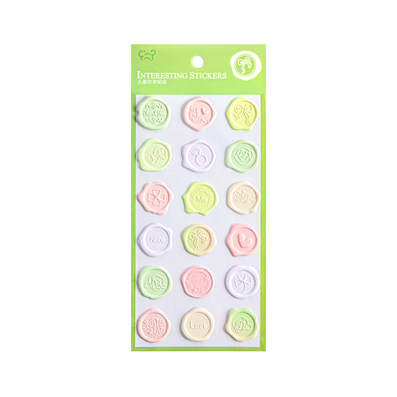 Paint Seal Sticker Wax Label Seal Three-dimensional Relief Hand Account Decoration Self-adhesive Invitation Letter Envelope Love Letter Seal Sticker