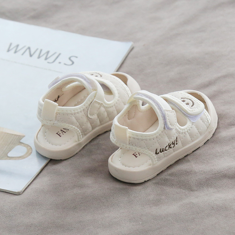 Summer Baotou Toddler Shoes Sandals 0-2 Years Old Smiley Children's Shoes Baby Shoes Kick-proof Boys and Girls Baby Shoes