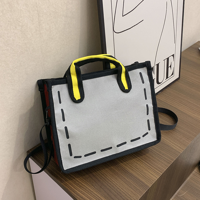 2D bag high-looking style women's crossbody cute portable commuter school shoulder daily matching fresh sweet bag