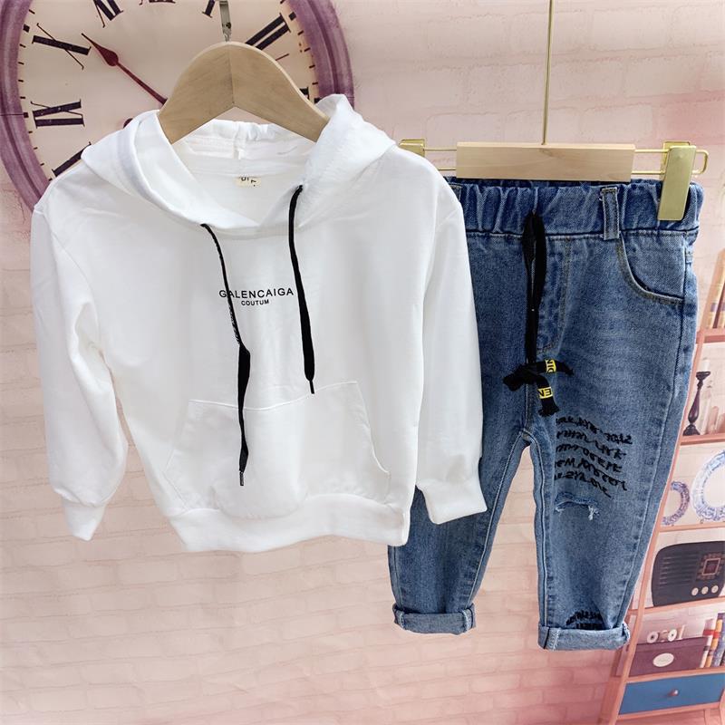Boys autumn suit 2021 New 2 Korean style 3 cowboy three-piece set 4 tide children's clothing baby 5 handsome