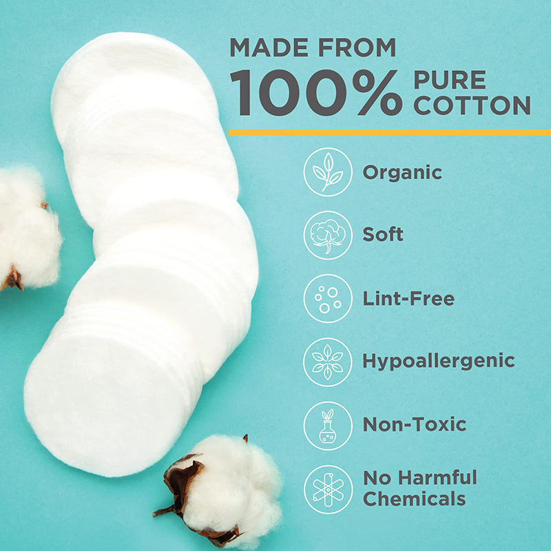 Cross-border exclusive beauty cleansing cotton cotton AB double-sided three-layer thickened round disposable makeup cotton wholesale
