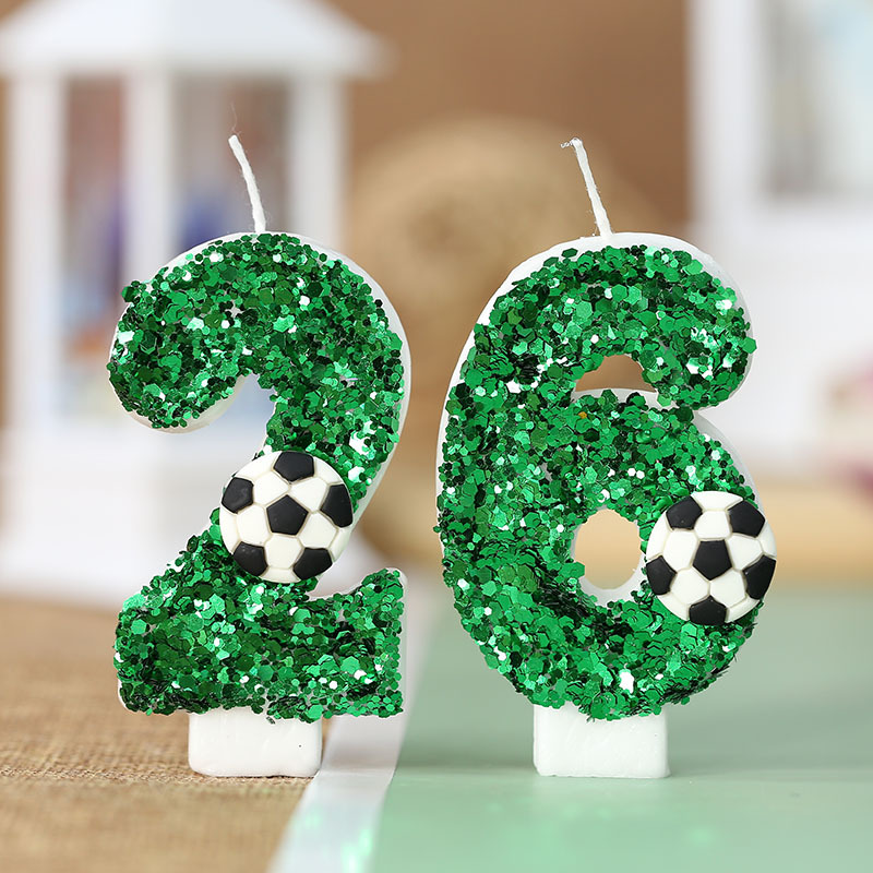 Nuevas velas con números para niños, velas para pastel de cumpleaños de fútbol, especiales para comercio electrónico transfronterizo, artículos más vendidos de Amazon
