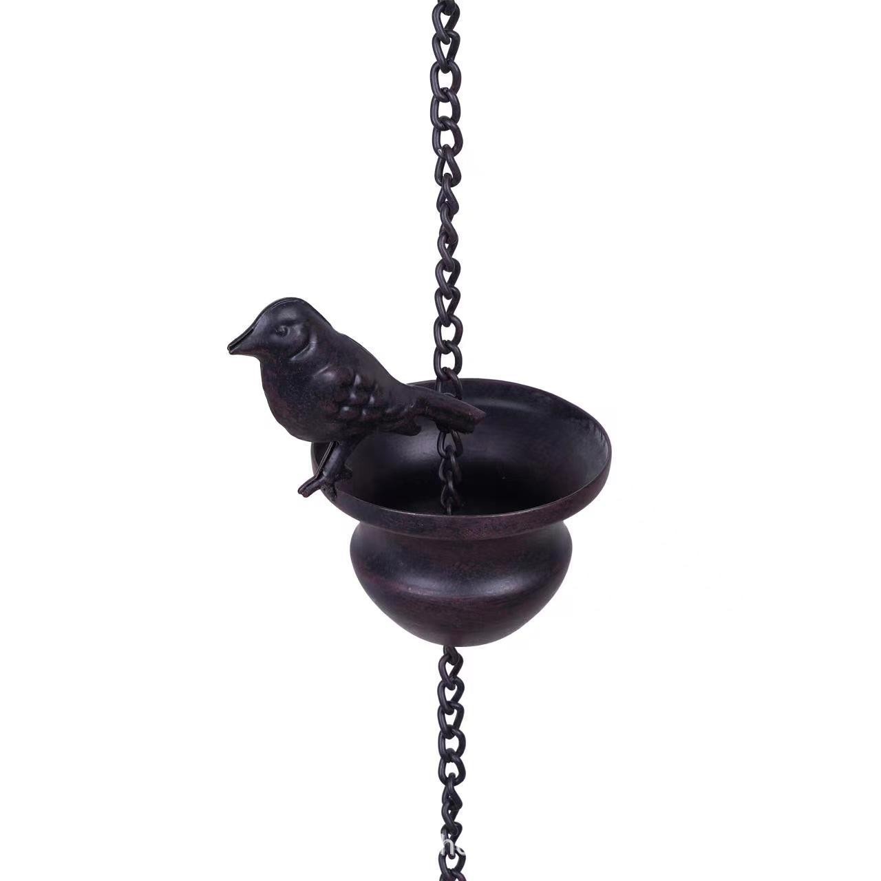Park Cool Court Corridor Drainage Chain Metal Villa Bird Cup Rainwater Chain Factory Metal Crafts