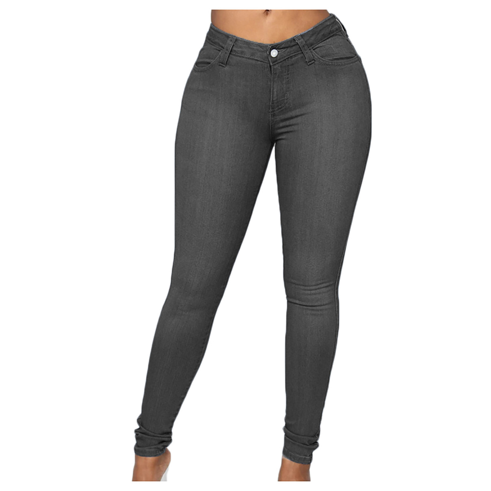 European and American cross-border 2022 autumn and winter women's denim trousers elegant commuter pants tight pants