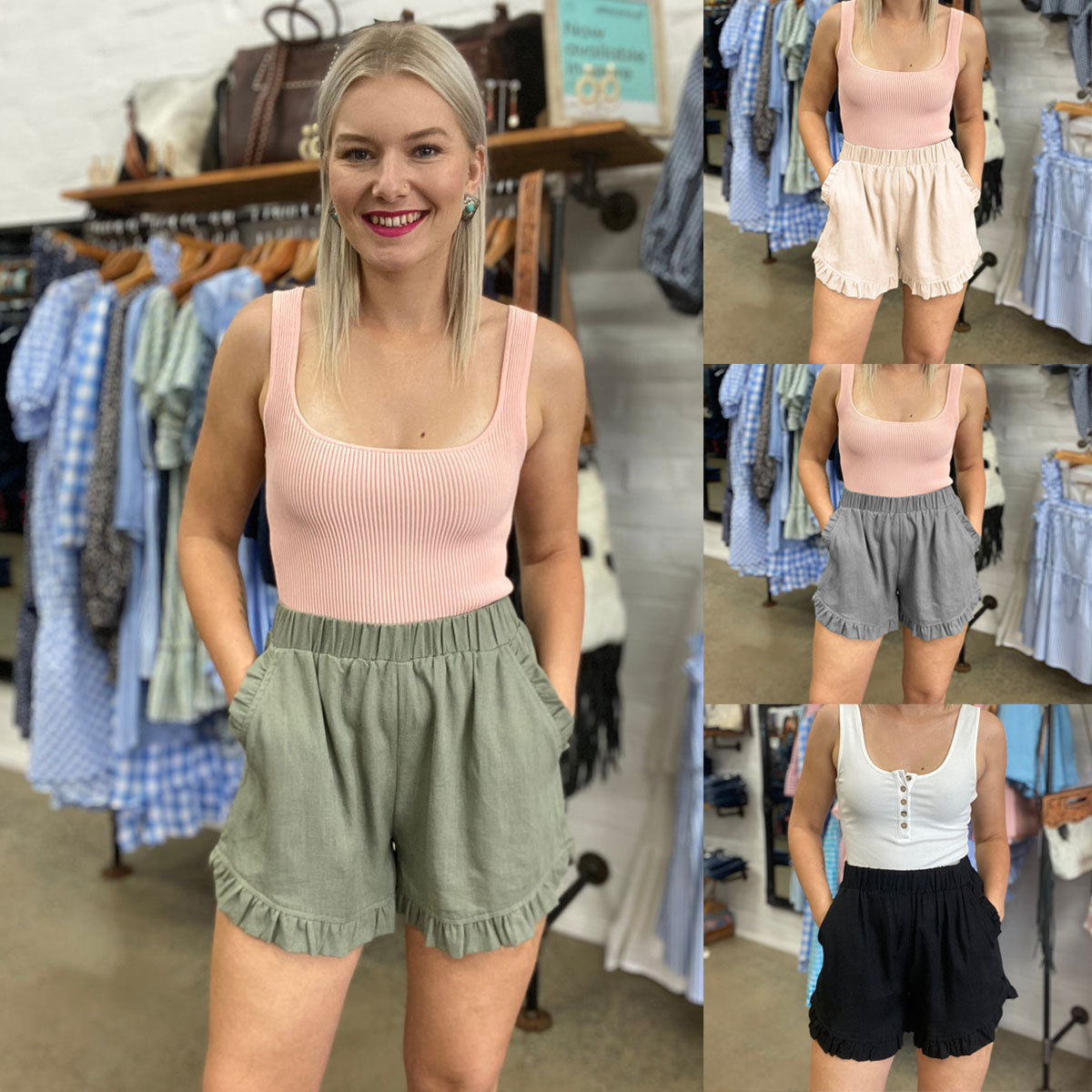 Cross-border 2024 New Women's Shorts Amazon Hot Selling European and American Joker Casual High Waist Loose Cotton and Linen Wide Leg Pants