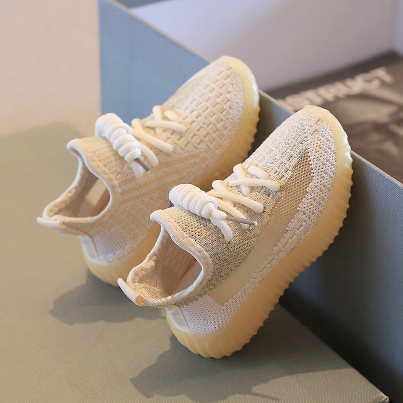 Daifa Children's Coconut Shoes 2024 Spring and Autumn Boys Sports Shoes Flying Weaving Girls Casual Shoes Soft Sole Baby White Shoes