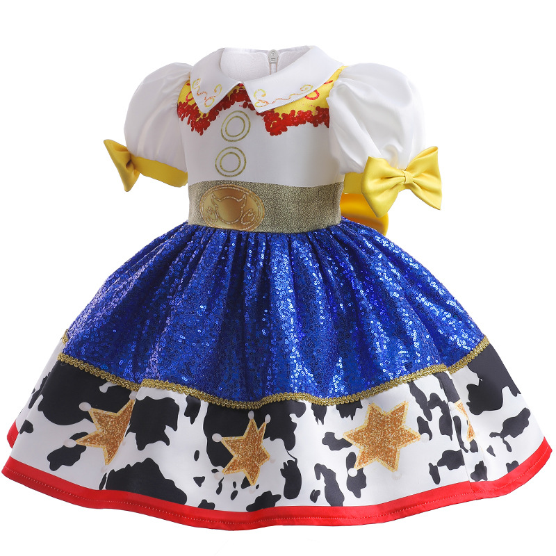 European and American cosplay Toy Story Tracy Children's Skirt Contrasting Color Waist Princess Skirt Girls' Gown Tutu Skirt