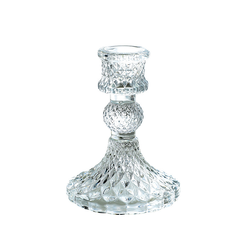 ins French Roman column glass candlestick retro Korean style decoration B & B room soft decoration simple coffee shop