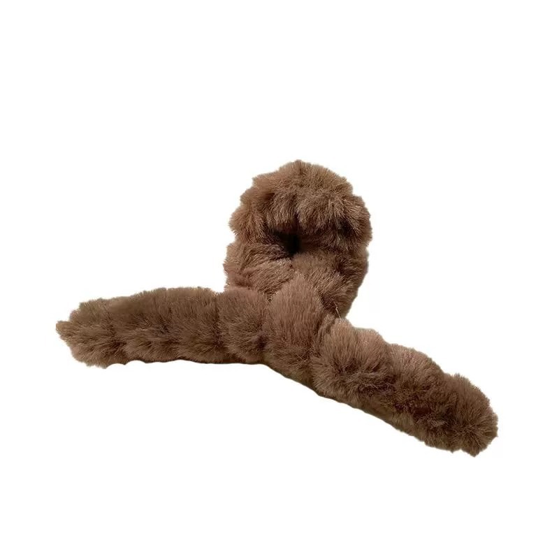 Autumn and Winter furry clip simple shark clip plush new hairpin high-grade sense back head hairpin headdress hair accessories
