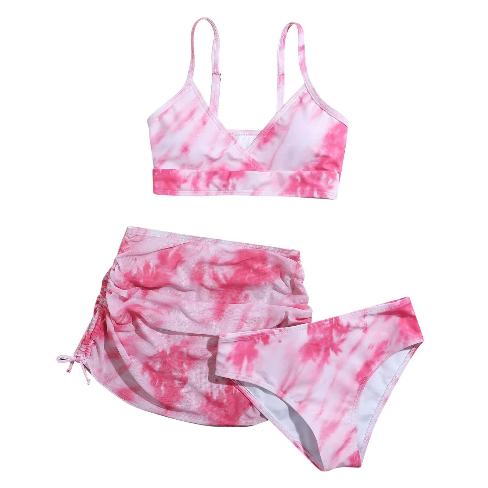 Europe and the United States cross-border new children's swimsuit tie-dye three-piece mesh skirt parent-child adult swimsuit bikini