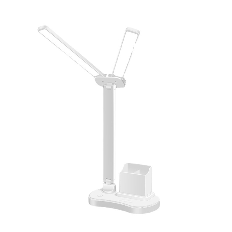 Double head table lamp dimming folding filling plug dual-use LED night light student children's dormitory reading bedside lamp wholesale