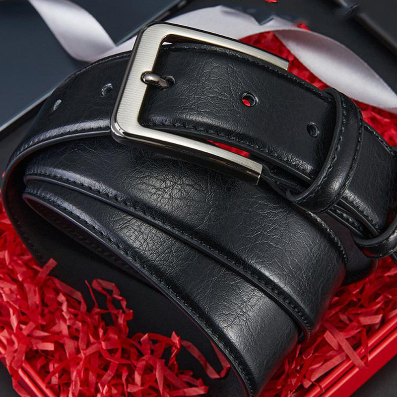Cow leather belt men's leather pin buckle belt male Korean Tide pants pure authentic leisure business Joker