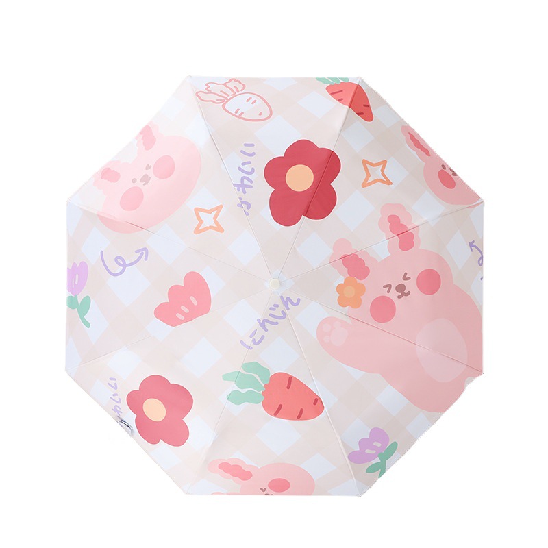 Sun Umbrella Sunscreen Cute Cartoon Sunny and Rainy Umbrella Women Automatic Folding Umbrella Student Umbrella Men's Cartoon