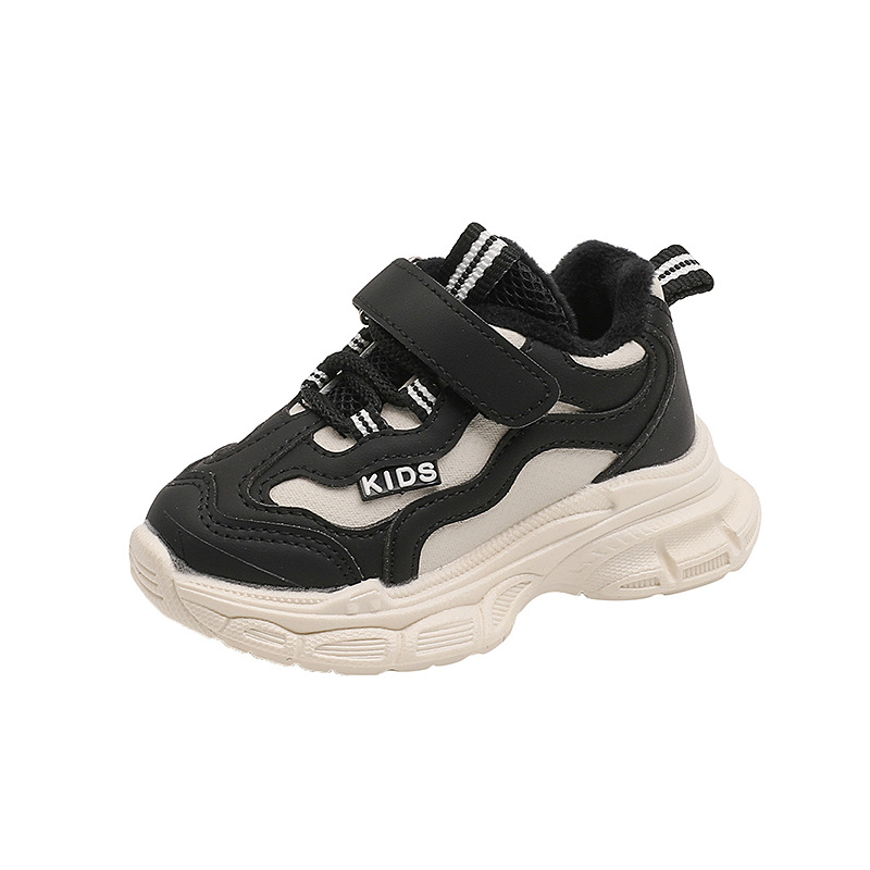 Winter new children's sneaker lightweight boys and girls daddy shoes Children's running shoes warm thin velvet two cotton shoes