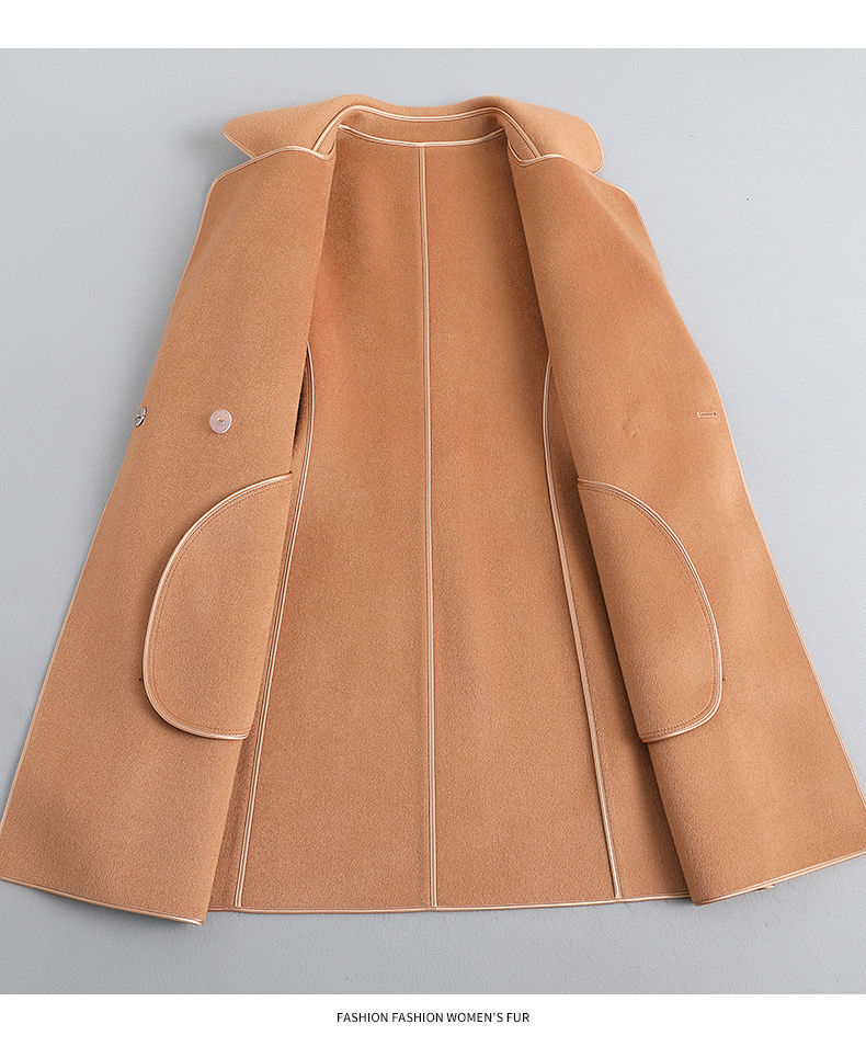 Korean style woolen coat for women 2023 autumn and winter New Western style age-reducing mid-length double-sided wool coat for women fashion_voghion.com