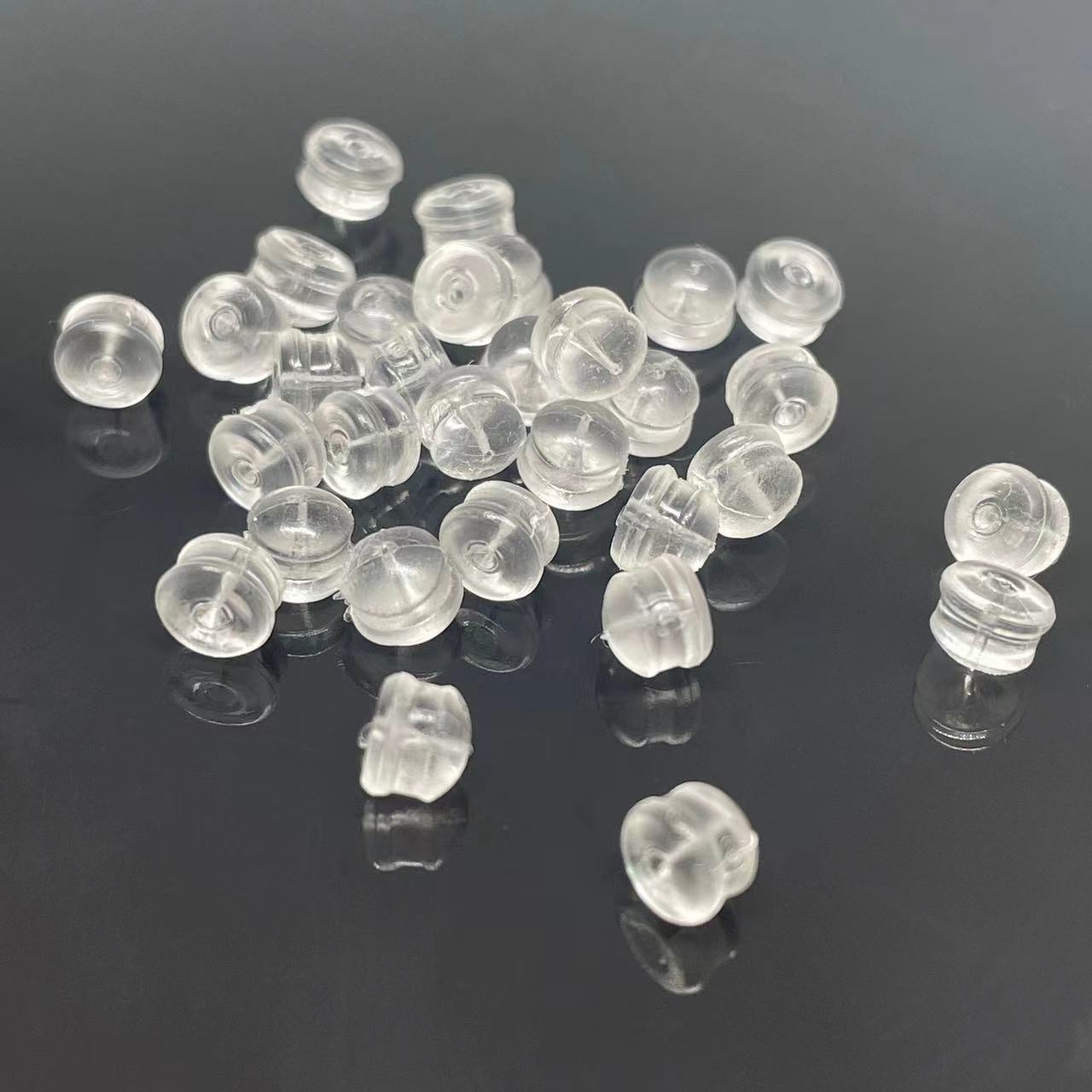 Transparent plastic hamburger ear plug anti-drop earring plug earcap environmental protection anti-allergic ear pressure diy earrings accessories