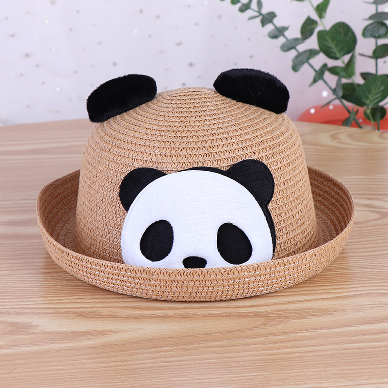 Spring and summer new curling straw hat men and women cartoon shape travel panda hat Korean tourist attractions hat wholesale