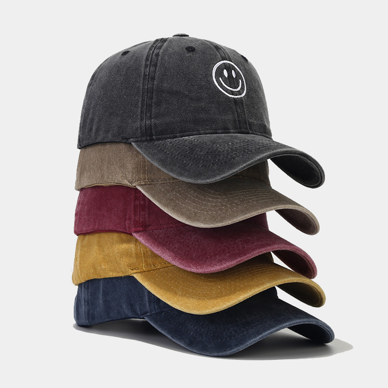 ins New Artistic Soft Top Cute Smiley Cap Women's Autumn Outdoor Sun Protection Sun Hat Men's Baseball Cap