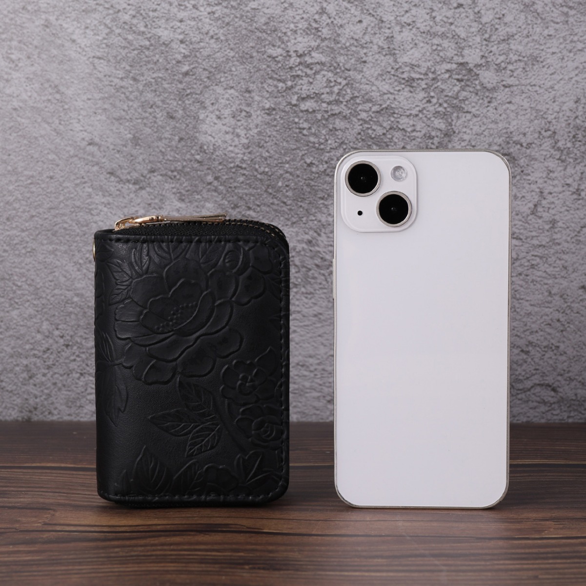 New PU leather printed organ card holder women's coin purse zipper card holder card holder large capacity multi-card holder