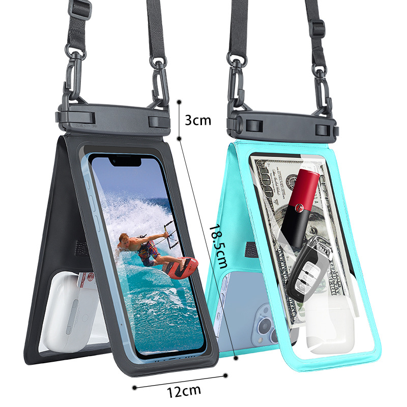 Factory new IPX8 double capacity mobile phone waterproof bag large capacity 2 mobile phone bags swimming diving waterproof bag