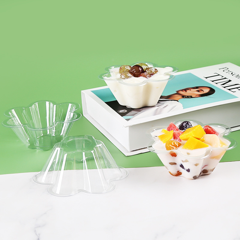 Yogurt bowl disposable 200ml smoothie dessert bowl ice cream bowl plastic cotton ice spoon transparent smoothie bowl
