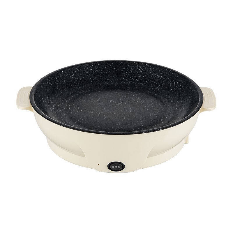 Takeaway Barbecue Portable Double-gear Temperature Control Electric Oven Round Maifanite Fried Barbecue Pan Multi-functional Electric Grill Pan