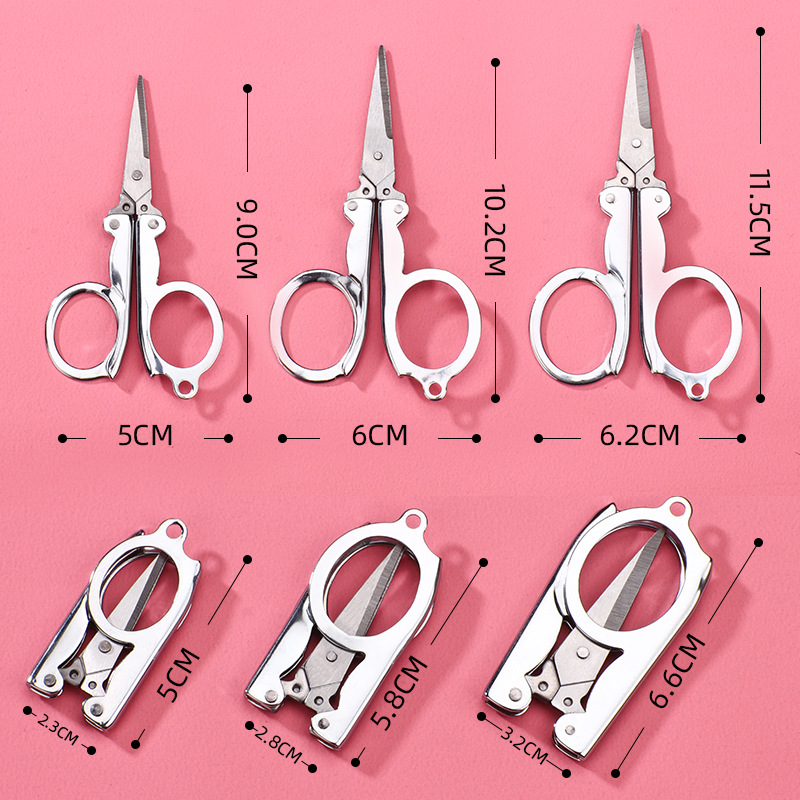 in stock wholesale stainless steel folding scissors travel scissors convenient hanging fishing scissors household mini thread small scissors