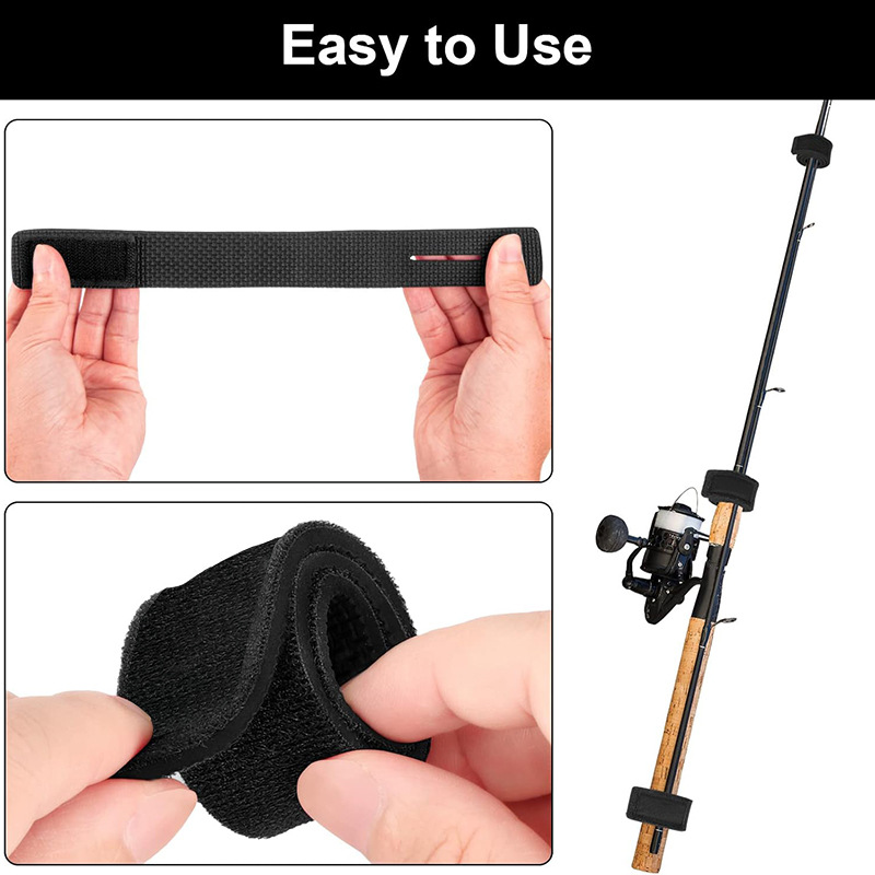 Fishing rod strap Velcro beam rod strap elastic strap non-slip fishing bandage fishing gear fixing belt Luya tie rod strap