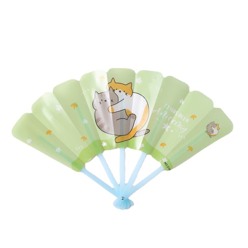 Summer Cute Cartoon Small Fan Children's Student Folding Fan Portable Chinese Style Mini Plastic Folding Fan