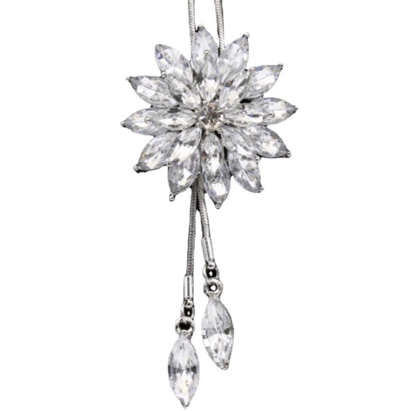 European and American New Amazon eBay wild lotus Lotus double layer crystal flower necklace sweater chain wholesale